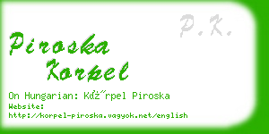 piroska korpel business card